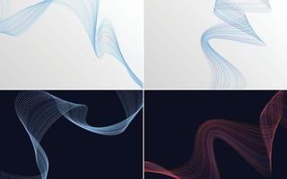 Collection of geometric minimal lines pattern set vector