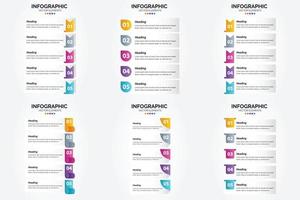 ilustración vectorial infografía conjunto de diseño plano para folleto publicitario y revista vector