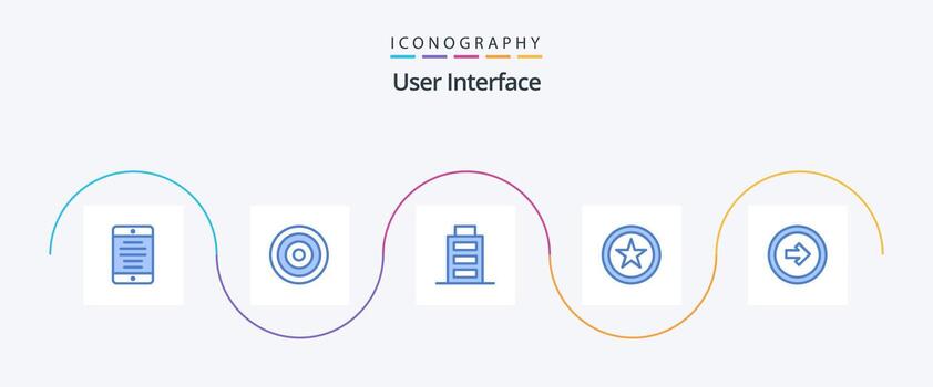 User Interface Blue 5 Icon Pack Including user interface. button. battery. arrow. interface vector