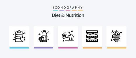 Diet And Nutrition Line 5 Icon Pack Including diet. fat. beetroot. nutrition. diet. Creative Icons Design vector