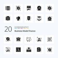 20 Finance Solid Glyph icon Pack like management asset crypto funds donation vector