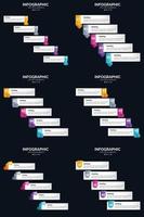 Vector 6 Infographics Pack Presentation slide template 5 Steps cycle diagrams and timelines