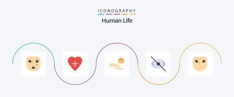 paquete de iconos de 5 planos humanos que incluye reflexivo. emoción. mano. humano. humano vector