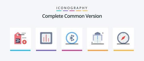 paquete completo de iconos flat 5 de versión común que incluye dirección. faja. Bluetooth. moda. inalámbrico. diseño de iconos creativos vector