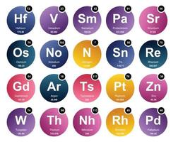 20 Preiodic table of the elements Icon Pack Design vector