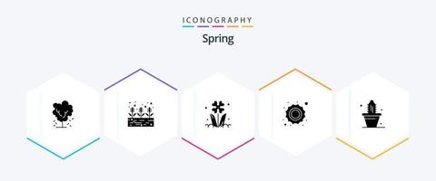 Spring 25 Glyph icon pack including daytime. sunny. plant. sun. nature vector