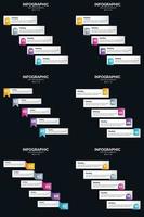 Vector 6 Infographics Pack Presentation slide template 5 Steps cycle diagrams and timelines