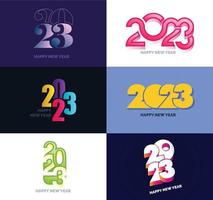 Big Set of 2023 Happy New Year logo text design 2023 number design template vector