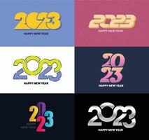 Big Collection of 2023 Happy New Year symbols Cover of business diary for 2023 with wishes vector