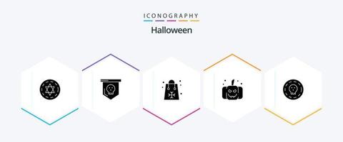 Halloween 25 Glyph icon pack including halloween. coin. easter. scary. halloween vector