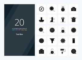 20 Tools Solid Glyph icon for presentation vector