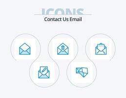 Email Blue Icon Pack 5 Icon Design. mail. delete. open. message. message vector