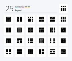 Layout 25 Solid Glyph icon pack including layout. view. layout. small. layout vector