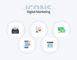 Digital Marketing Flat Icon Pack 5 Icon Design. . speaker. type. conversation. file vector