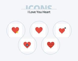 paquete de iconos planos de corazón 5 diseño de iconos. . corazón. favorito. flecha. favorito vector