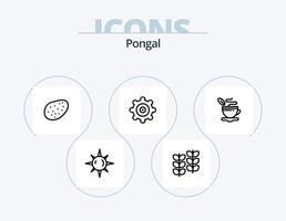 Pongal Line Icon Pack 5 Icon Design. giza. holi. plant. hindu. decoration vector