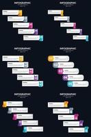 plantilla de diapositiva de presentación del paquete de infografías vectoriales 6 diagramas de ciclo de 5 pasos y líneas de tiempo vector