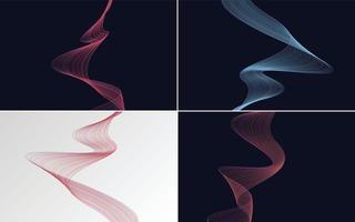 Collection of geometric minimal lines pattern set vector