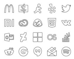 20 Social Media Icon Pack Including stockoverflow microsoft cc deviantart vk vector