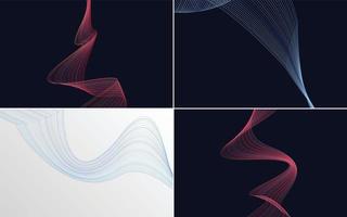 Collection of geometric minimal lines pattern set vector