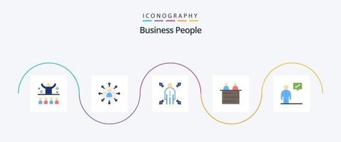 paquete de iconos planos de 5 personas de negocios que incluye negocios. gente. trabajo. entrevista. oportunidad vector