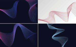 Collection of geometric minimal lines pattern set vector