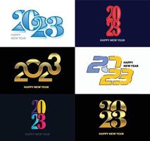 Big Collection of 2023 Happy New Year symbols Cover of business diary for 2023 with wishes vector