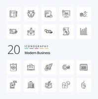 20 Modern Business Line icon Pack like launch business business startup skills vector