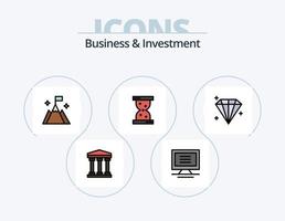 paquete de iconos lleno de línea de negocios e inversión 5 diseño de iconos. usuario. diamante. interfaz. engranaje. luz vector