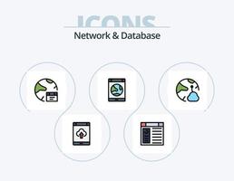 Network And Database Line Filled Icon Pack 5 Icon Design. database. cloud. online. smartphone. network vector