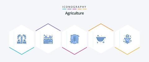 Agriculture 25 Blue icon pack including production. strainer. man. farming vector