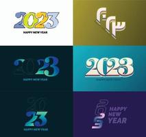 Big Collection of 2023 Happy New Year symbols Cover of business diary for 2023 with wishes vector