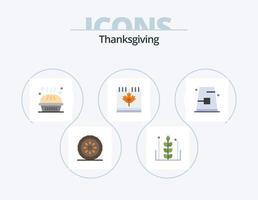 Thanksgiving Flat Icon Pack 5 Icon Design. canada. autumn. thanksgiving. pumpkin pie. holiday vector