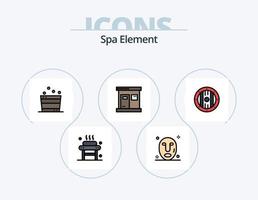 línea de elemento de spa lleno de icono paquete 5 diseño de icono. . rostro. spa. spa. spa vector