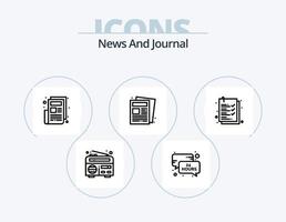 paquete de iconos de línea de noticias 5 diseño de iconos. . portapapeles. noticias. Lista de Verificación. noticias vector