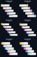 Vector 6 Infographics Pack Presentation slide template 5 Steps cycle diagrams and timelines