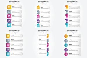 ilustración vectorial infografía conjunto de diseño plano para folleto publicitario y revista vector