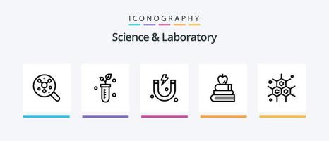 Science Line 5 Icon Pack Including . magnifier. education. laboratory. science. Creative Icons Design vector