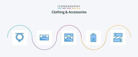 Clothing and Accessories Blue 5 Icon Pack Including scarf. clothes shop. clothes. clothes. wear vector