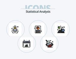 Statistical Analysis Line Filled Icon Pack 5 Icon Design. growth. business. goal. analysis. failure vector