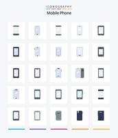 Creative Mobile Phone 25 Flat icon pack  Such As android. phone. camera. back. mobile vector