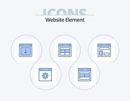 Website Element Blue Icon Pack 5 Icon Design. text. interface. website. divide. element vector