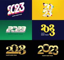 Big Set of 2023 Happy New Year logo text design 2023 number design template vector