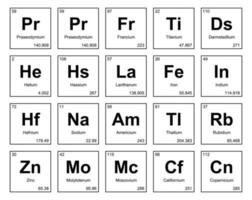 diseño de paquete de iconos de 20 tablas preiodicas de los elementos vector