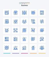 negocio creativo 25 paquete de iconos azules como trabajar. en línea. laberinto. consultante. caso vector