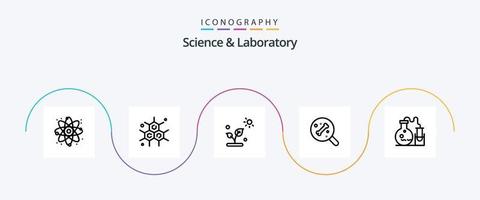 Science Line 5 Icon Pack Including . lab. science. flask. science vector