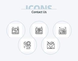 Contact Us Line Icon Pack 5 Icon Design. tablet. inbox. write. email. paper plane vector