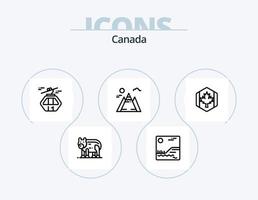 diseño de iconos del paquete de iconos de línea de canadá 5. Canadá. bandera. bosque. firmar. dirección vector