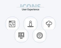 paquete de iconos de línea de experiencia de usuario 5 diseño de iconos. menos. programación. codificación. desarrollo. código vector