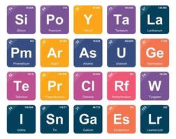 20 Preiodic table of the elements Icon Pack Design vector